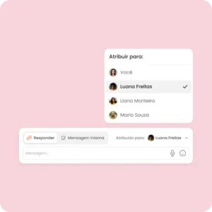 Distribuição de conversas mLabs Chat Tela do Inbox Unificado da mLabs Chat com distribuição de conversas entre membros da equipe para organizar o atendimento