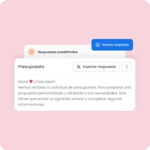 Banco de respuestas de mLabs Chat Pantalla con ejemplo de respuestas predefinidas de mLabs Chat